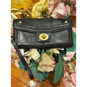 Coach BLACK LEATHER LEGACY WALLET (pu400